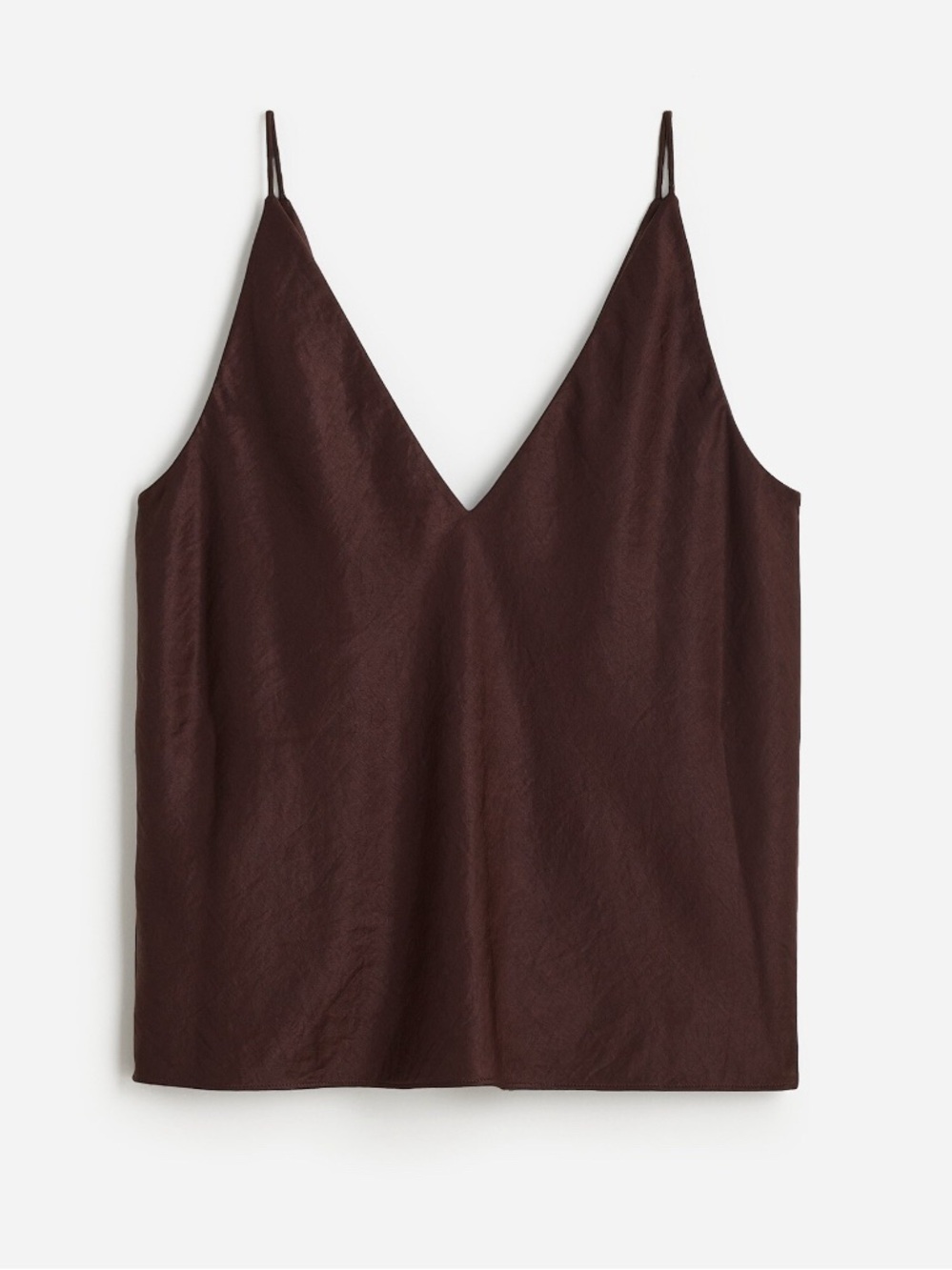 Madewell Chocolate Brown V-Neck Satin Cami